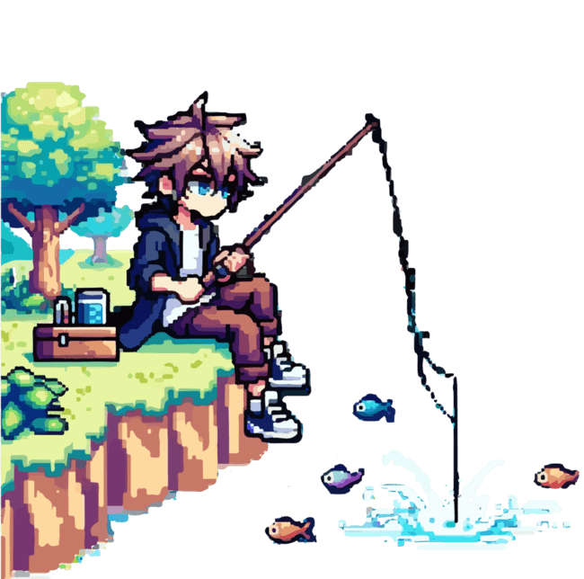 A cute angler fish illustration